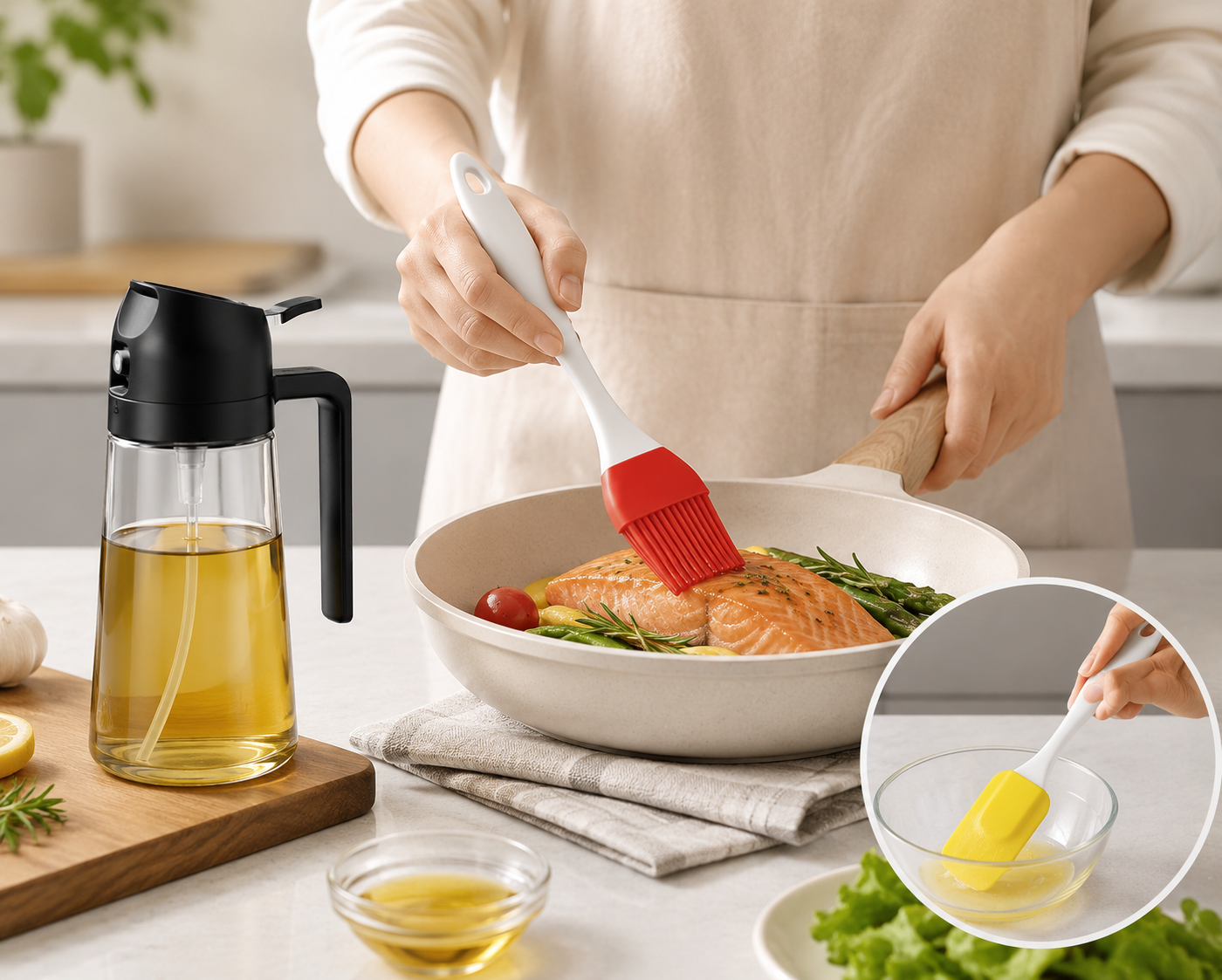 2-in-1 Pour & Spray System with FREE Silicone Basting & Spatula